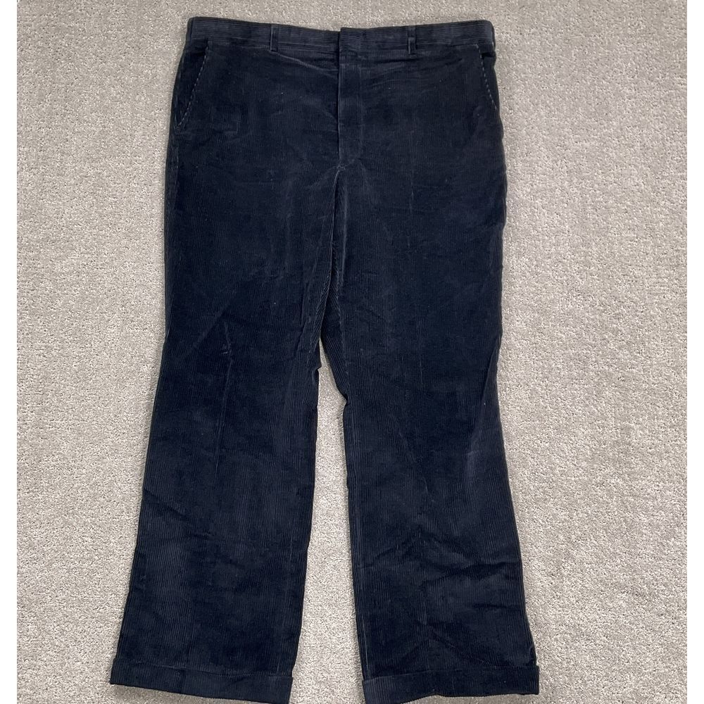 LL Bean Pants Men 42 Navy Blue Corduroy Classic Fit Straight Prepp USA Trousers